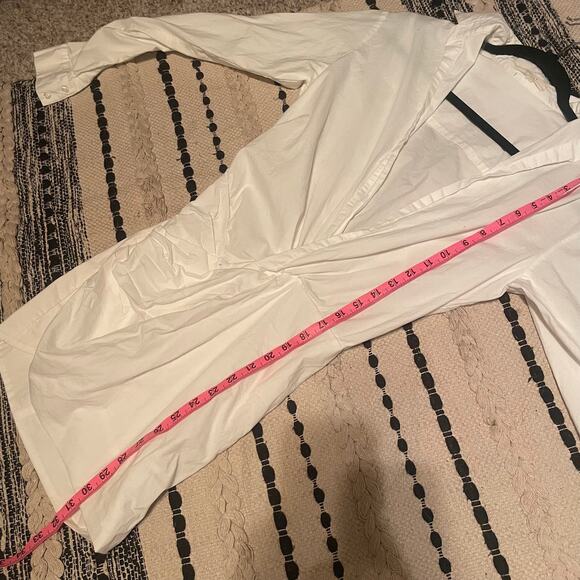 Mable White Long Sleeve Collared Ruched Mini Dress -‎ Size S - Picture 8 of 9